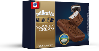 MILKATTO! PERFETTO LANÇA BARRA DE GELATO SABOR COOKIES AND CREAM