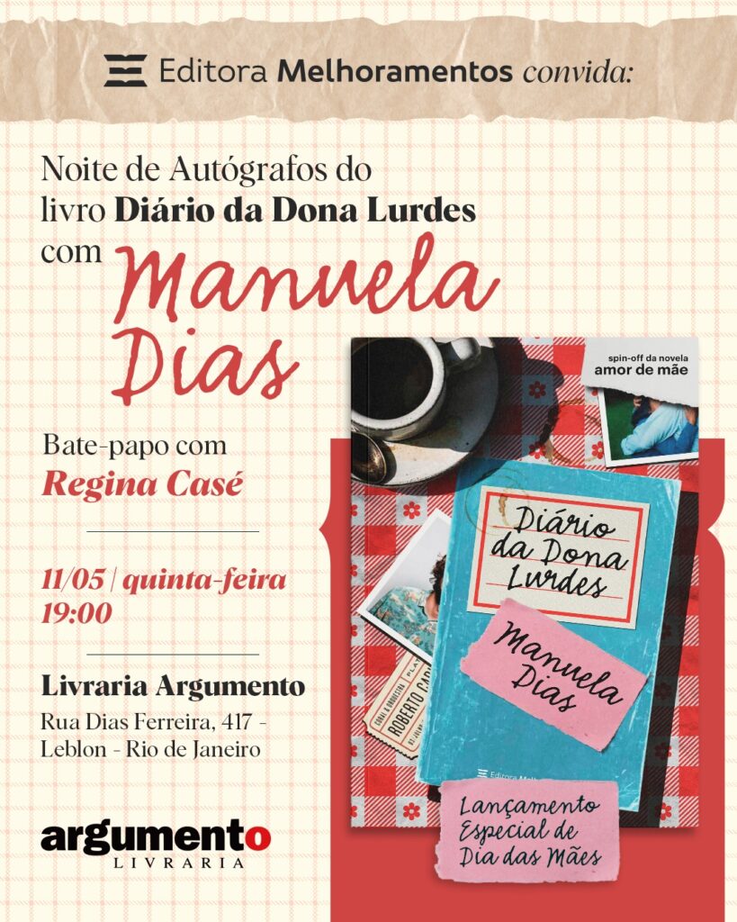 Manuela Dias faz sessão de autógrafos e bate-papo ao lado de Regina Casé, no Rio de Janeiro