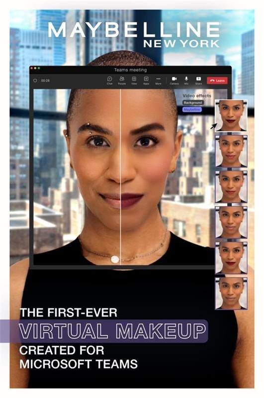 Maybelline NY e Microsoft Teams se unem e trazem o universo de maquiagem para reuniões por vídeo conferência 1 Maybelline NY e Microsoft Teams se unem e trazem o universo de maquiagem para reuniões por vídeo conferência