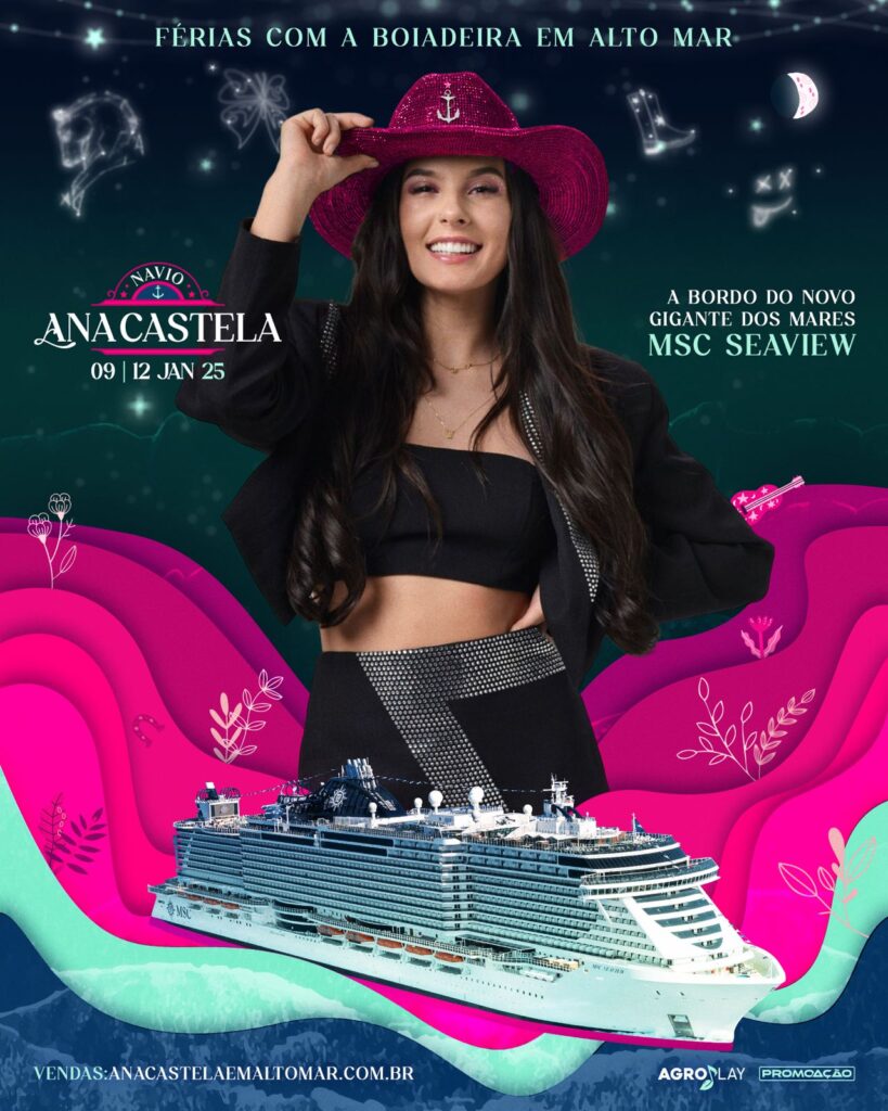 Ana Castela anuncia o "Navio Ana Castela - Férias com a Boiadeira em Alto Mar" 1 Navio Ana Castela