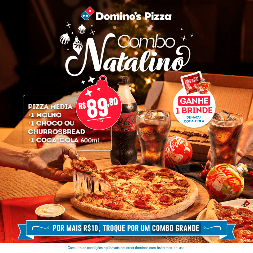 Domino’s e Coca-Cola lançam Combo Natalino com brindes exclusivos para Rio e São Paulo
