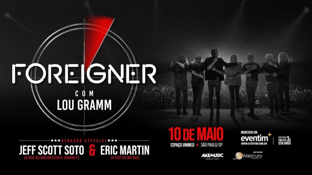 Foreigner confirma show único em São Paulo com Jeff Scott Soto e Eric Martin como atrações especiais