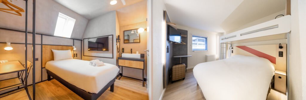 À esquerda: ibis Porto Centro Mercado do Bolhão À direita: ibis budget Bordeaux Centre Mériadeck