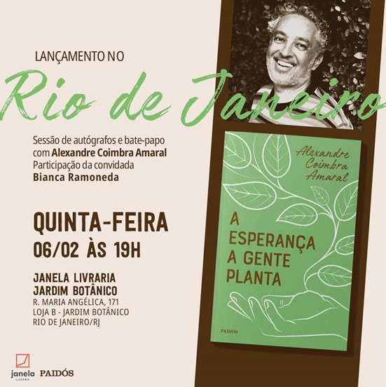 Alexandre Coimbra Amaral lança no Rio de Janeiro novo livro em que apresenta visão inovadora sobre a Esperança