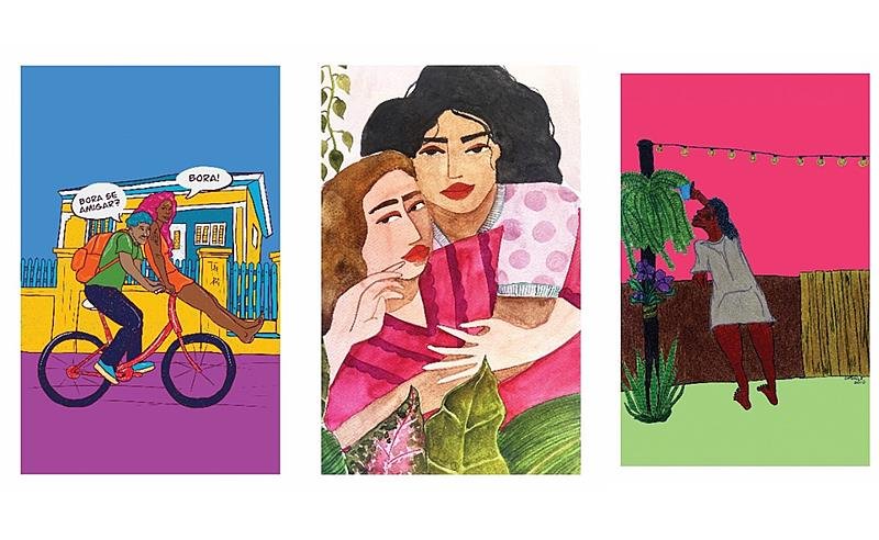 Exposição IlustraDELAS ocupa Pátio São Bento com obras que falam de amor