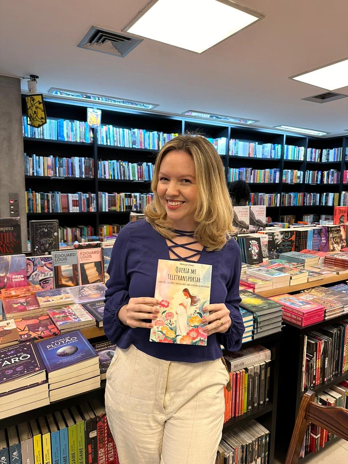 Priscilla Litwak faz lançamento duplo com foco em maternidade, acolhimento e criatividade na Bienal do Livro