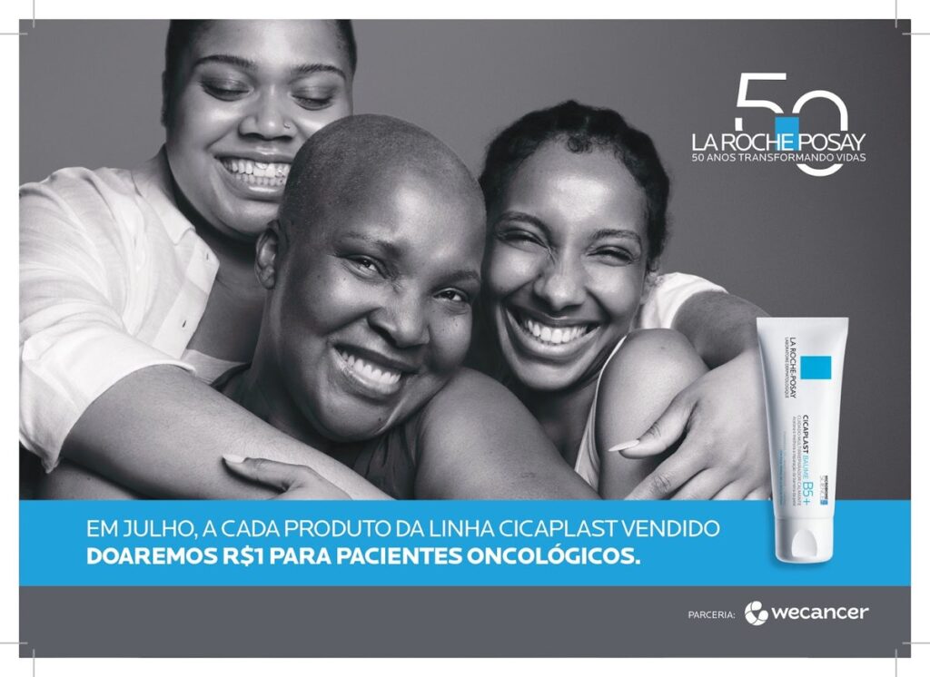 La Roche-Posay comemora 50 anos com ação solidária: R será doado à WeCancer a cada Cicaplast vendido em julho para apoiar pacientes oncológicos