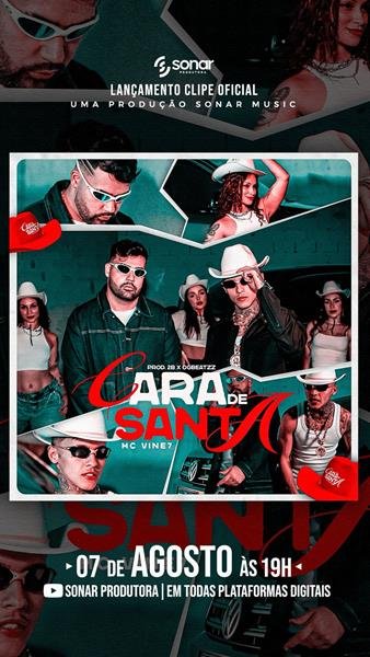 MC Vine7 lança videoclipe de “Cara de Santa” nesta quinta-feira (07/08)