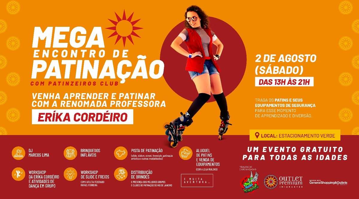 Outlet Premium RJ promove encontro de patinação neste sábado 1 Outlet Premium RJ promove encontro de patinação neste sábado