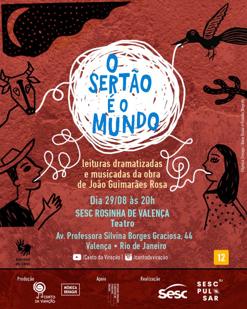 Espetáculo “O Sertão é o Mundo” leva João Guimarães Rosa a palcos do Sesc no RJ com entrada franca 2 Espetáculo “O Sertão é o Mundo” leva João Guimarães Rosa a palcos do Sesc no RJ com entrada franca
