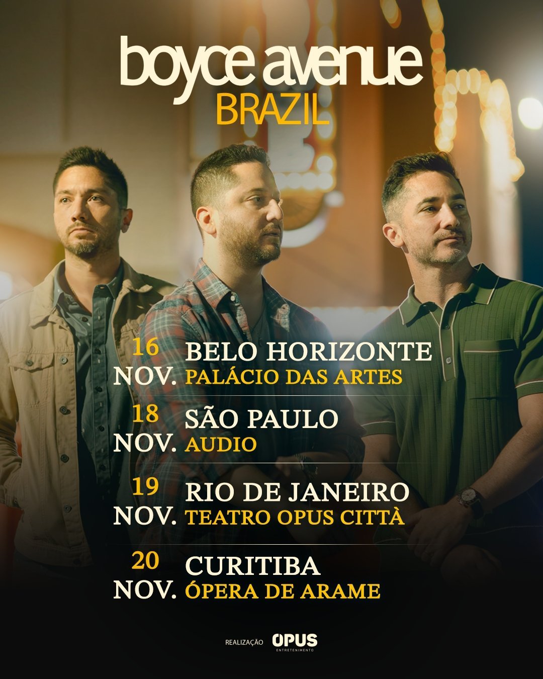 Boyce Avenue confirma quatro shows no Brasil em novembro