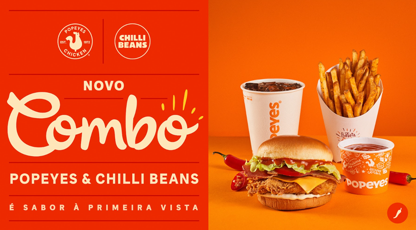 Popeyes e Chilli Beans lançam collab com sanduíche e molhão exclusivo