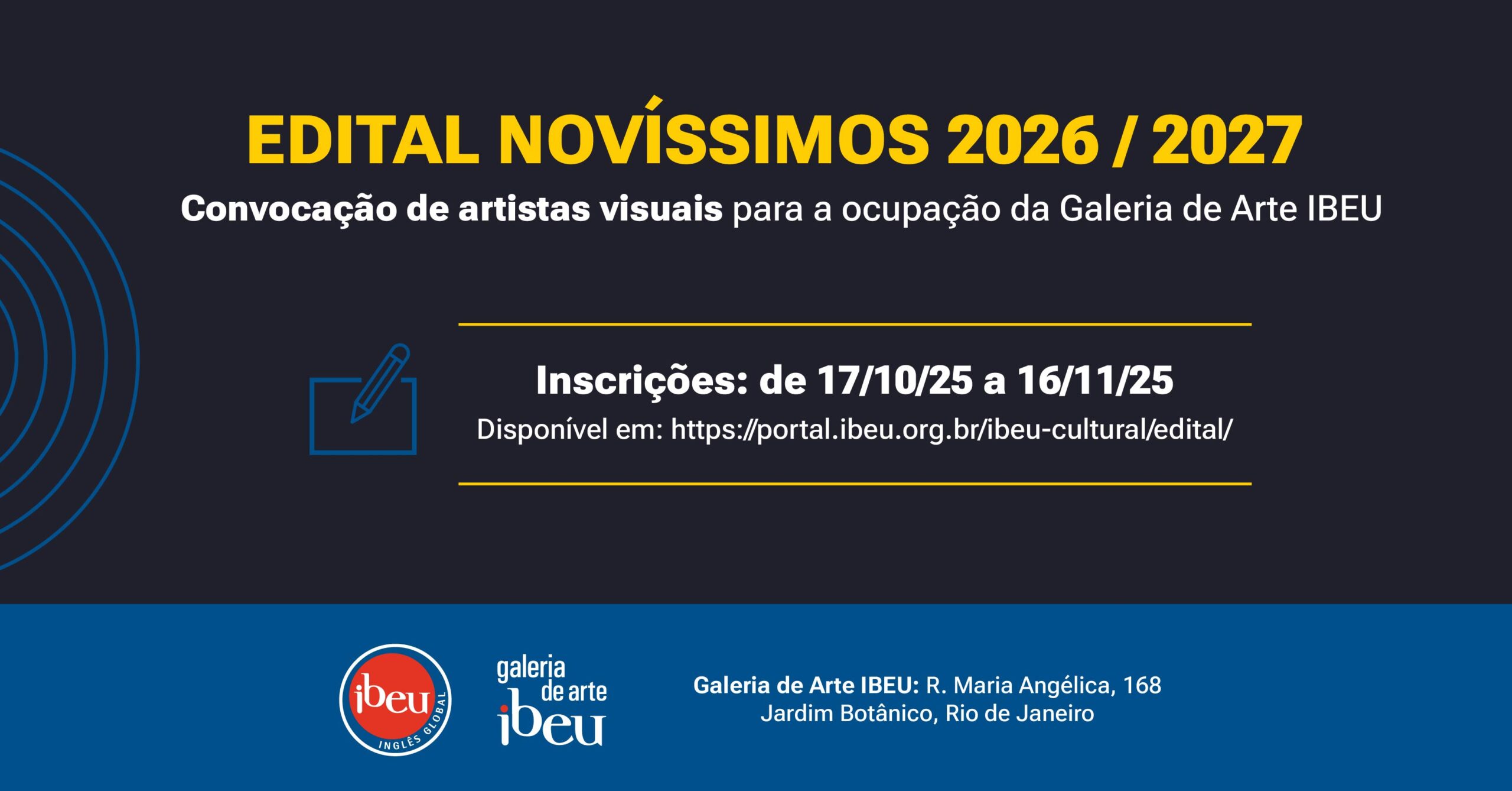 Galeria de Arte IBEU abre inscrições para o Edital Novíssimos 2026/2027