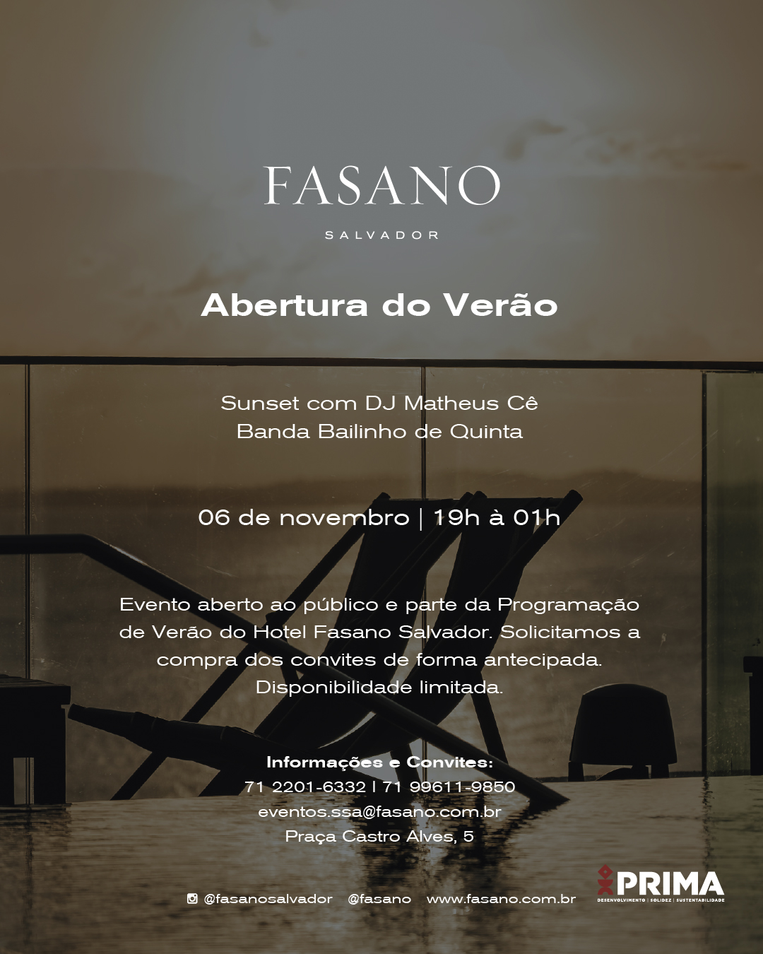 Fasano Salvador abre programação de Verão com festa no rooftop