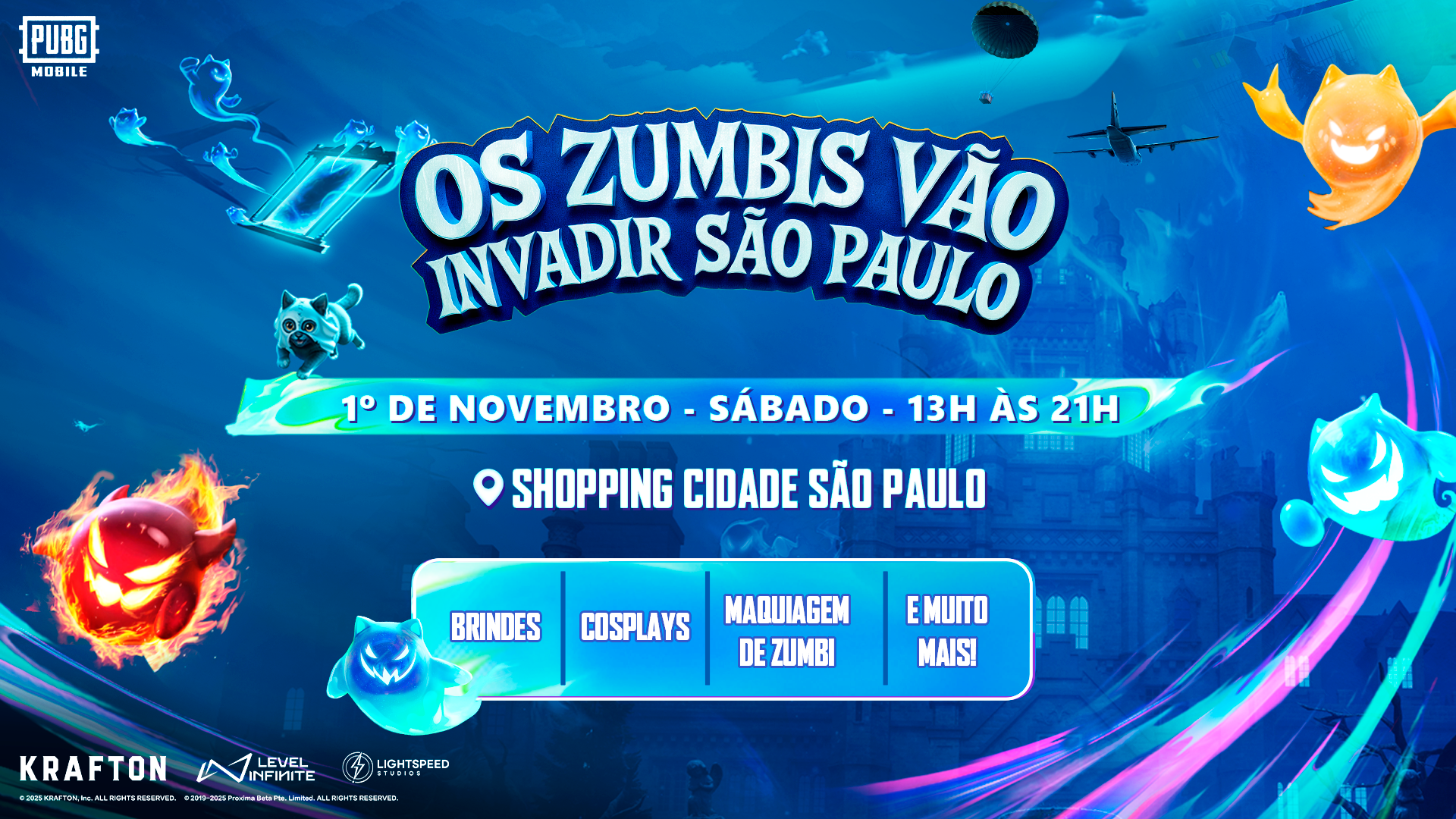 PUBG MOBILE e Dying Light: The Beast promovem ação especial de Halloween na Avenida Paulista