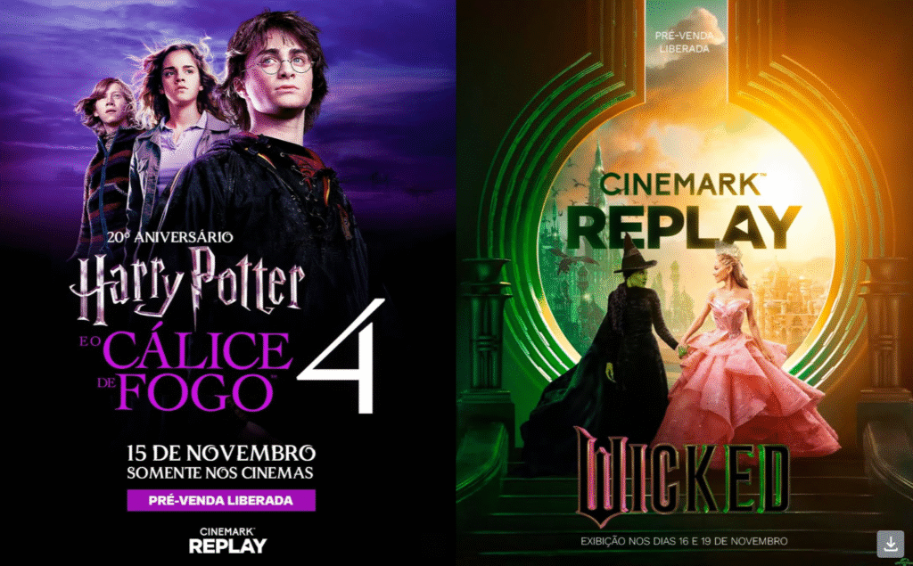 Cinemark Replay celebra Halloween com reexibições de Wicked e Harry Potter e o Cálice de Fogo Cinemark Replay celebra Halloween com reexibições de Wicked e Harry Potter e o Cálice de Fogo