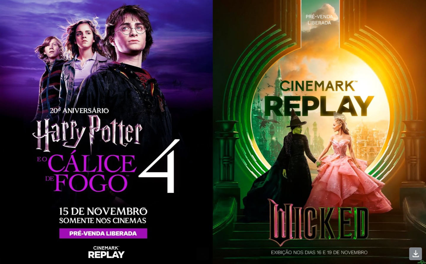 Cinemark Replay celebra Halloween com reexibições de Wicked e Harry Potter e o Cálice de Fogo