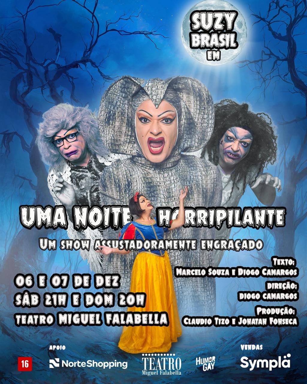 Suzy Brasil presenta la nueva comedia de terror “Uma Noite Horripilante” en el Teatro Miguel Falabella