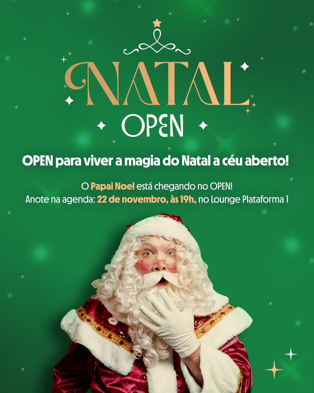 Jurerê OPEN inicia Natal com Papai Noel e espetáculo inédito