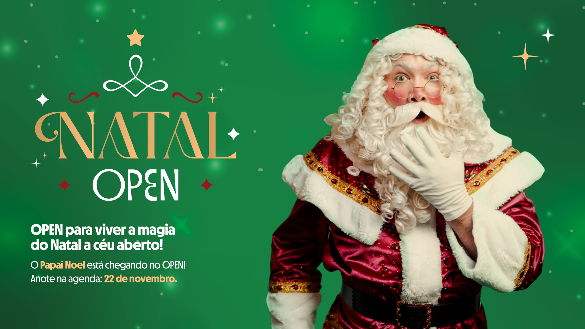 Jurerê OPEN inicia Natal com Papai Noel e espetáculo inédito
