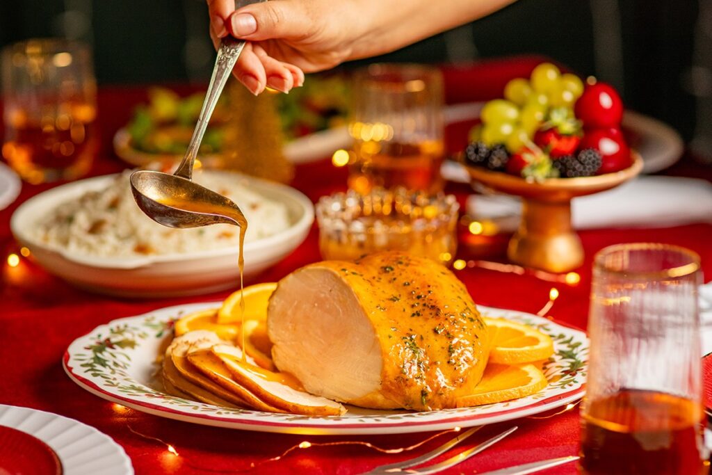 Easy Chester breast with almond rice for the holidays