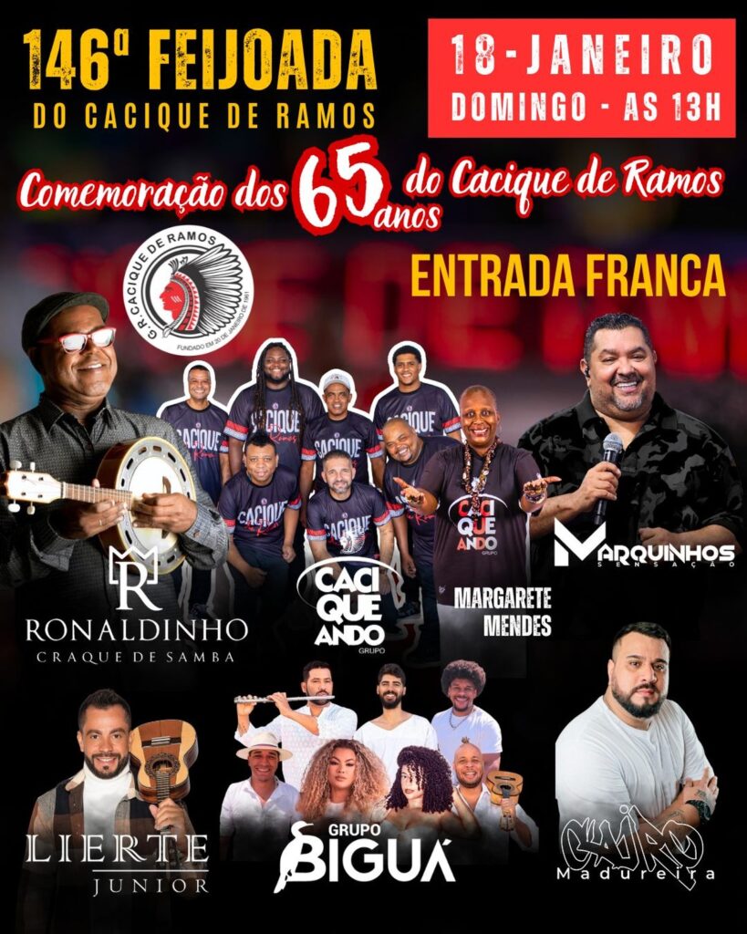 Cacique de Ramos celebra 65 anos com feijoada