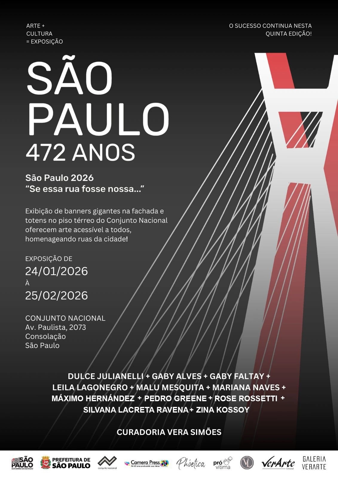 Avenida Paulista vira galeria a céu aberto nos 472 anos de SP