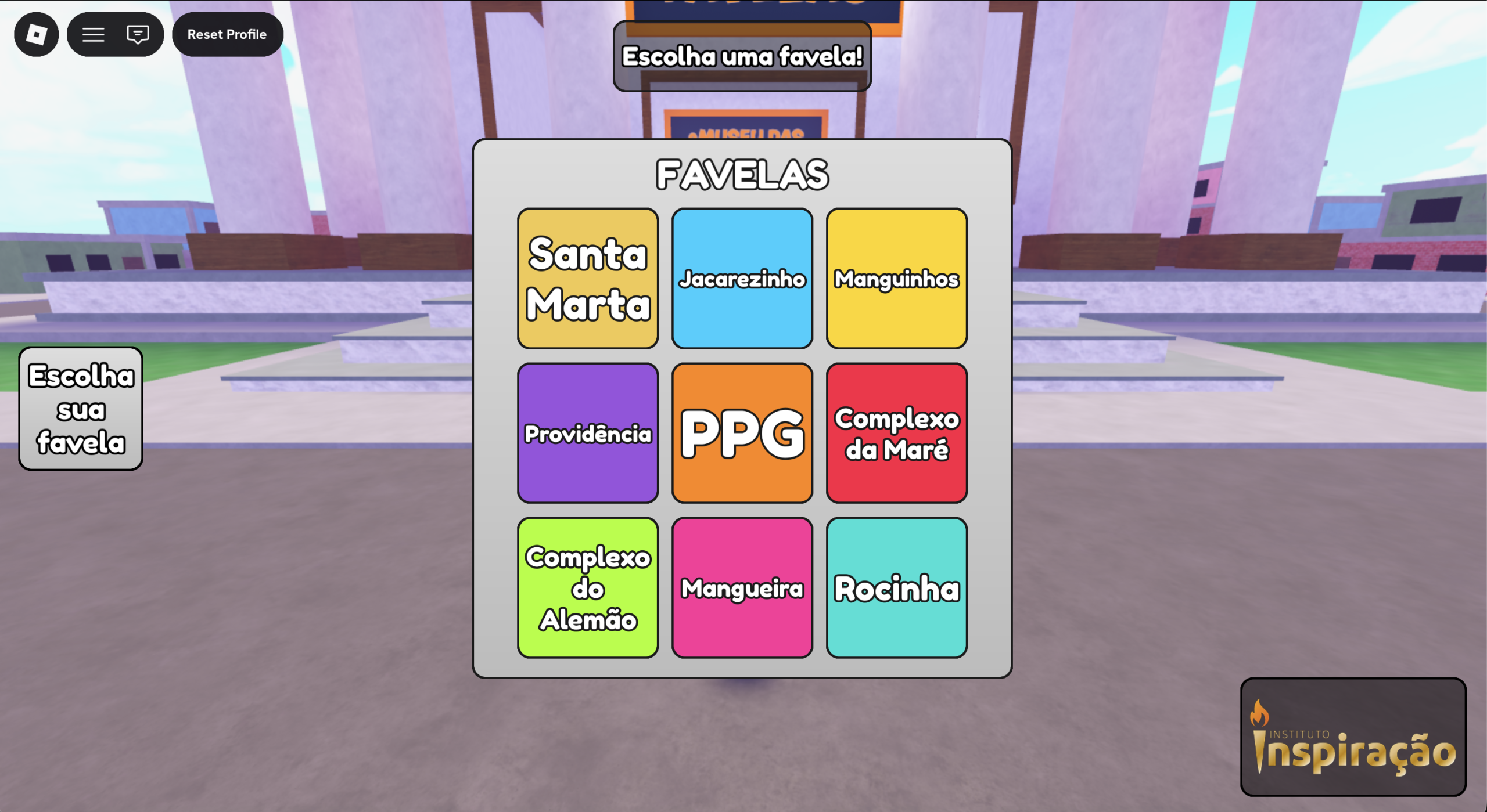 Museo de Favela Lanza eMuseu y Juego en Roblox