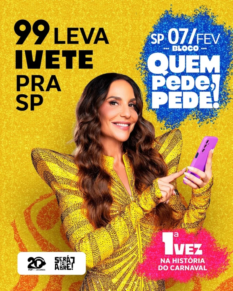 Ivete Sangalo terá trio grátis em SP pela 1ª vez
