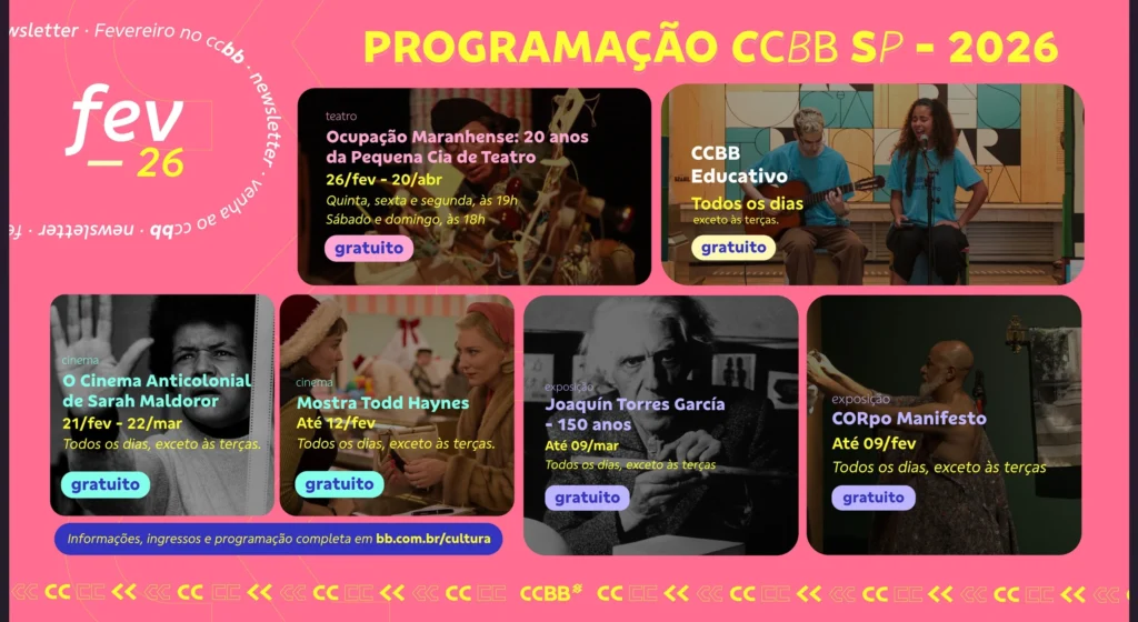 Carnaval cultural no CCBB SP explode em fevereiro