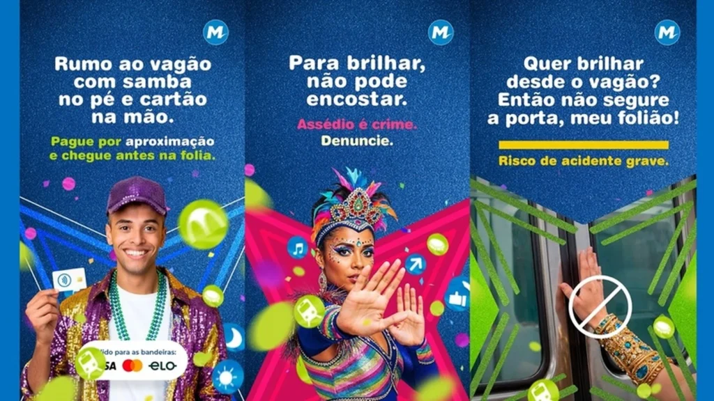 MetrôRio lança “Vem brilhar 24 horas no metrô” no carnaval
