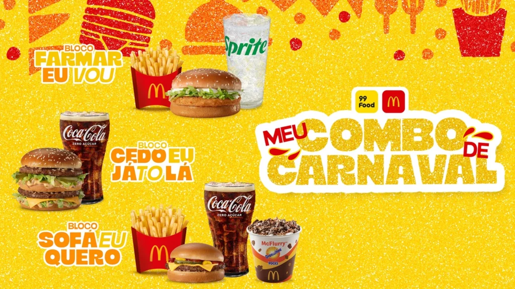 99Food e Méqui estreiam no Carnaval com 3 combos temáticos