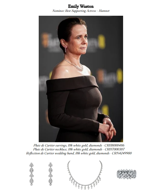 Estrelas brilham com joias Cartier no BAFTA 2026