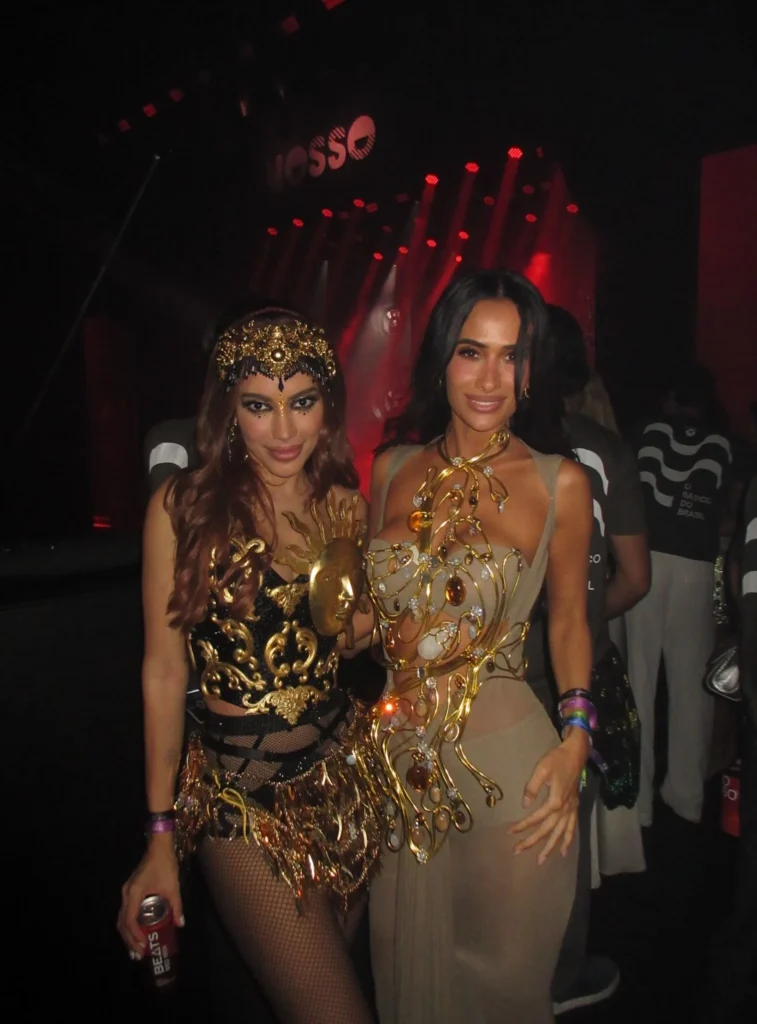 Silvia Braz e Anitta brilham no camarote da Sapucaí