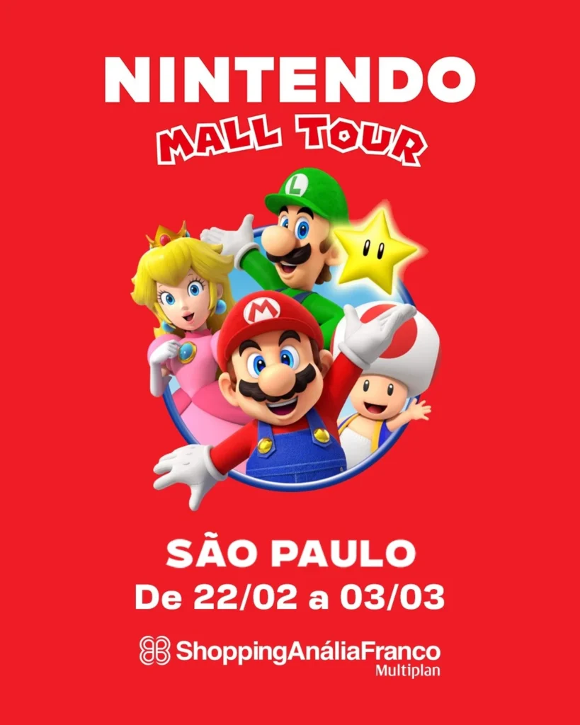 Nintendo Mall Tour chega a SP com jogos grátis