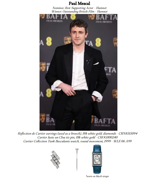 Estrelas brilham com joias Cartier no BAFTA 2026