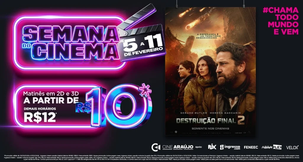 Cinema a R$ 10 na Semana do Cinema 2026