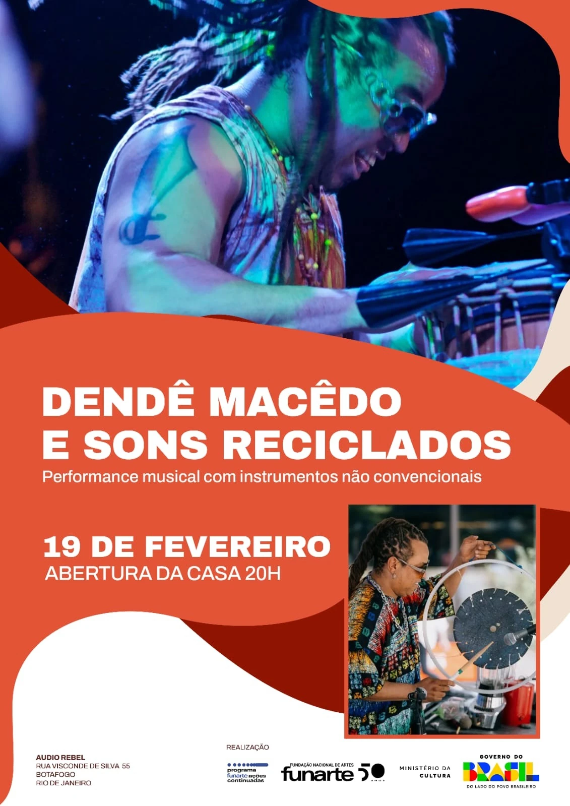 Lixo vira música na Audio Rebel com show e oficina grátis