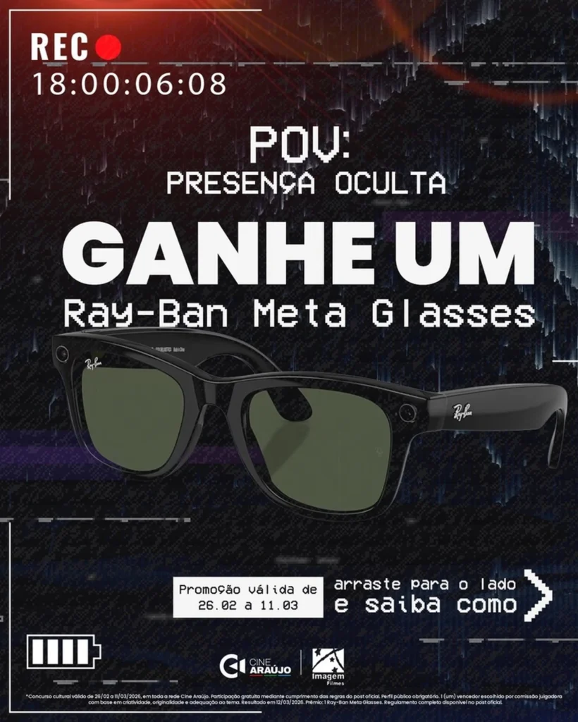 POV: concurso de terror do Cine Araújo dá Ray-Ban Meta Glasses