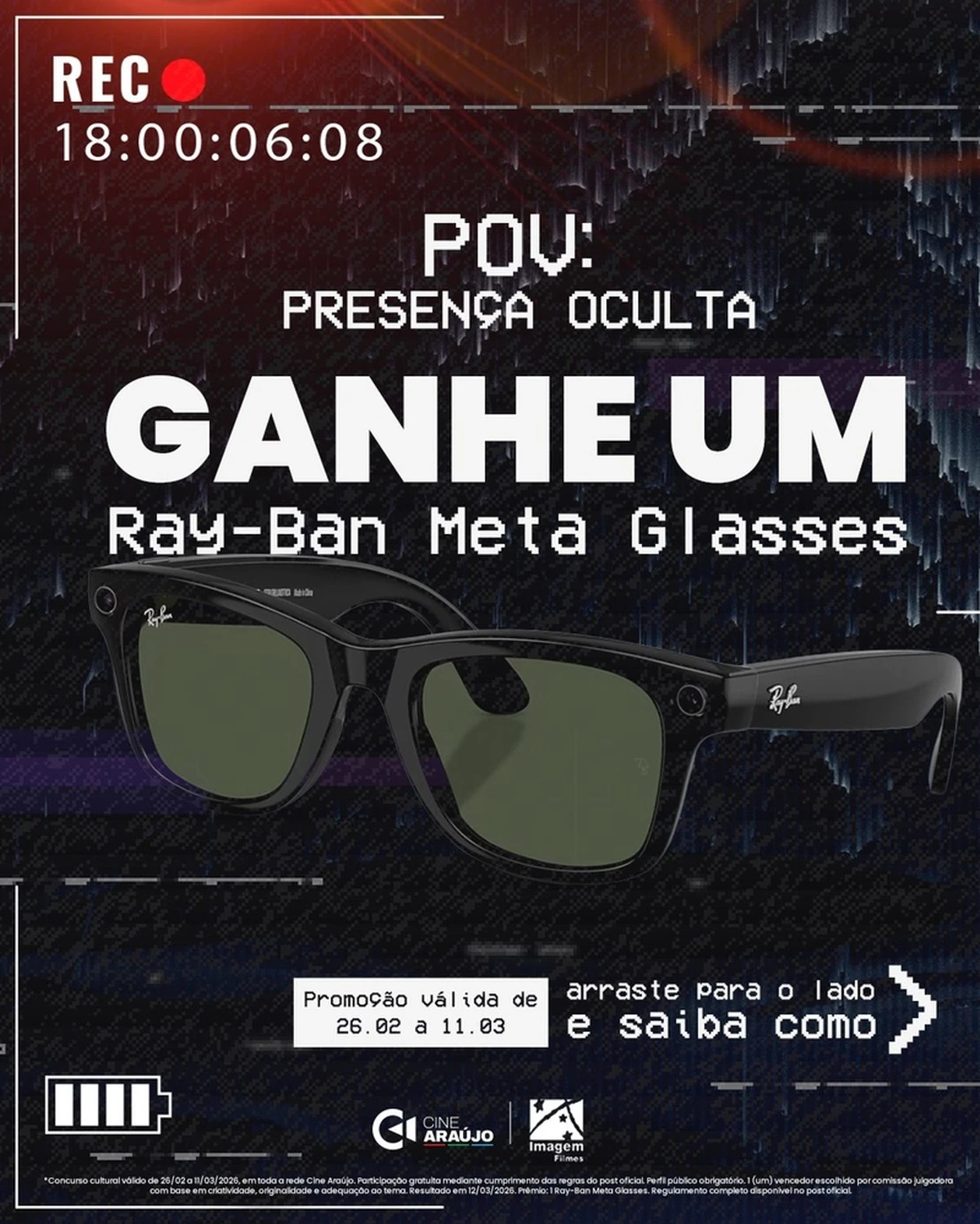 POV: concurso de terror do Cine Araújo dá Ray-Ban Meta Glasses