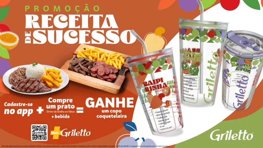 Griletto relança campanha com copos e drinks brasileiros