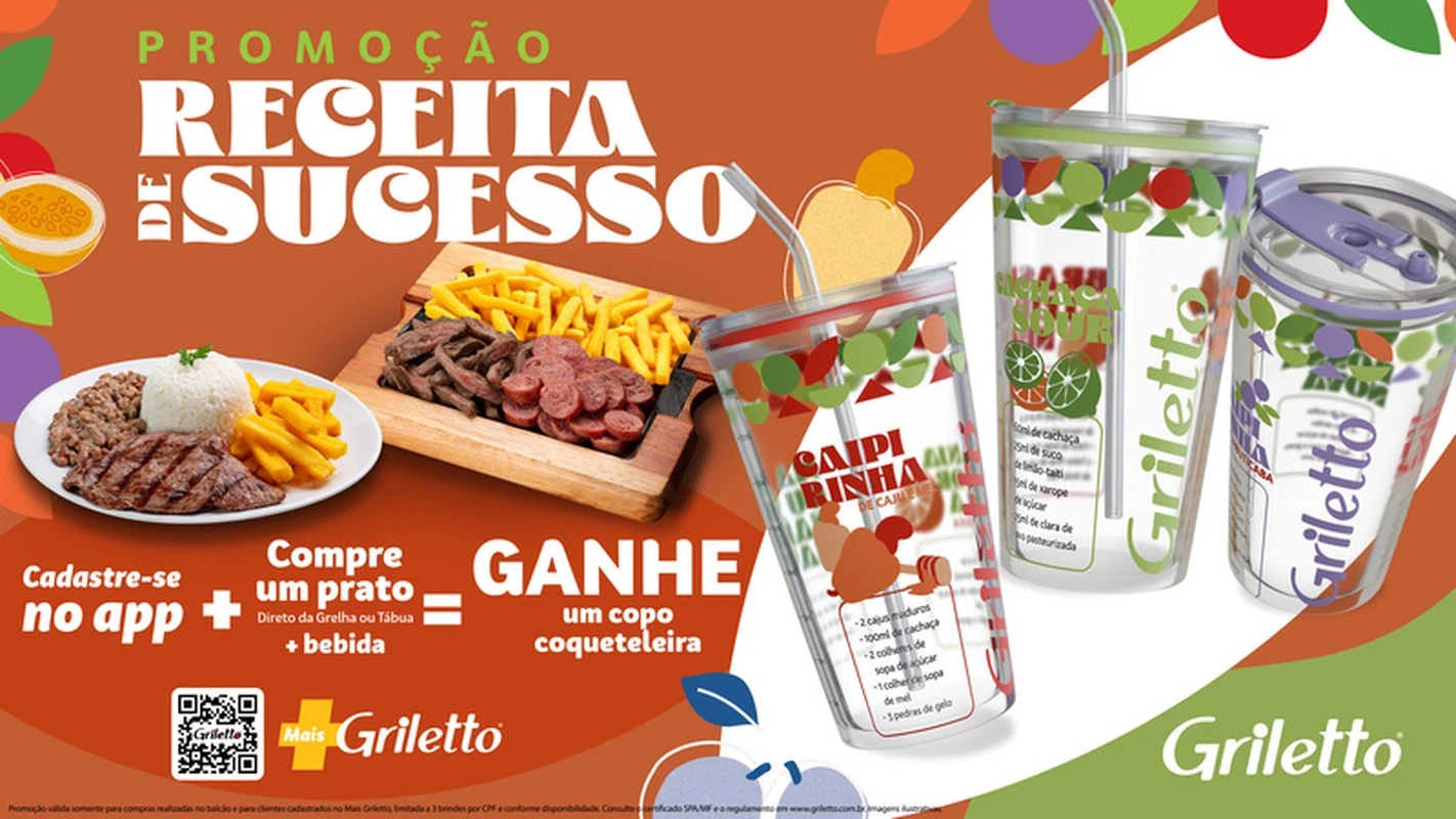 Griletto relança campanha com copos e drinks brasileiros
