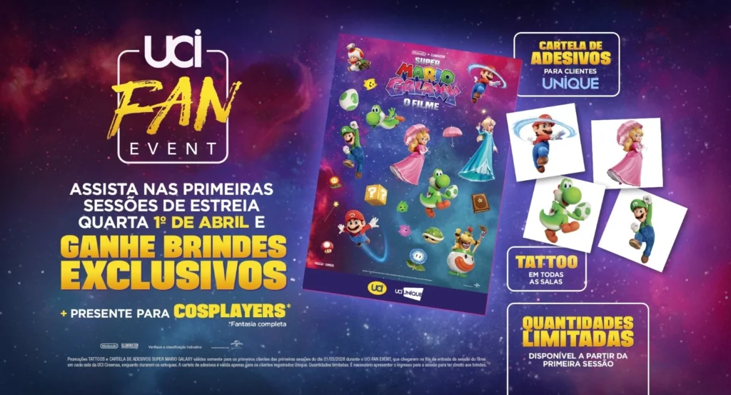 Fan Event de Super Mario Galaxy tem brindes e combo especial
