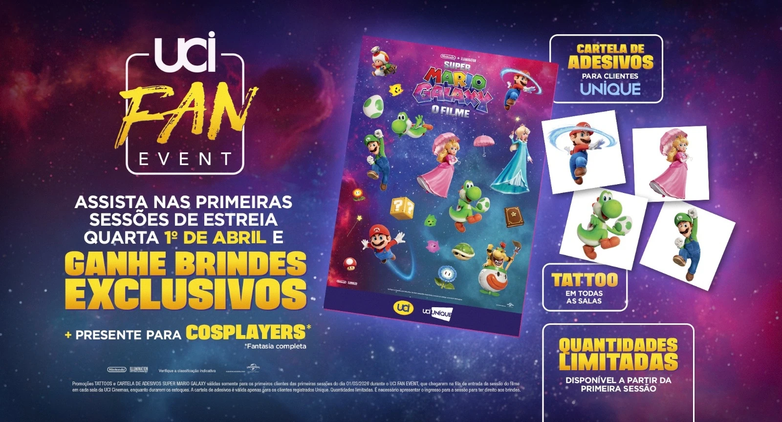 Fan Event de Super Mario Galaxy tem brindes e combo especial