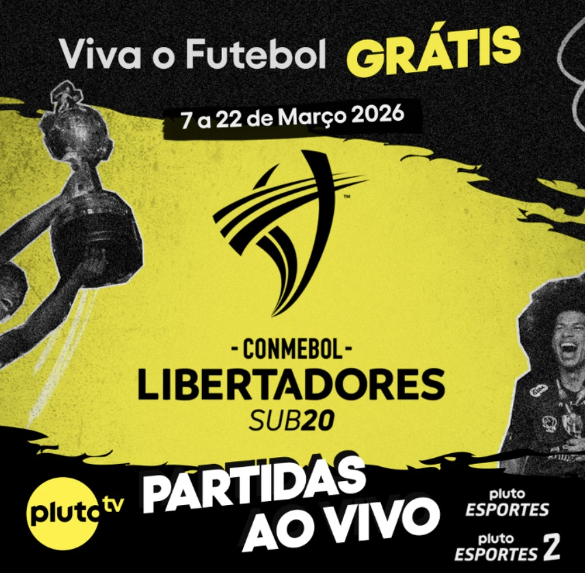 Pluto TV transmite ao vivo a Libertadores Sub-20 2026