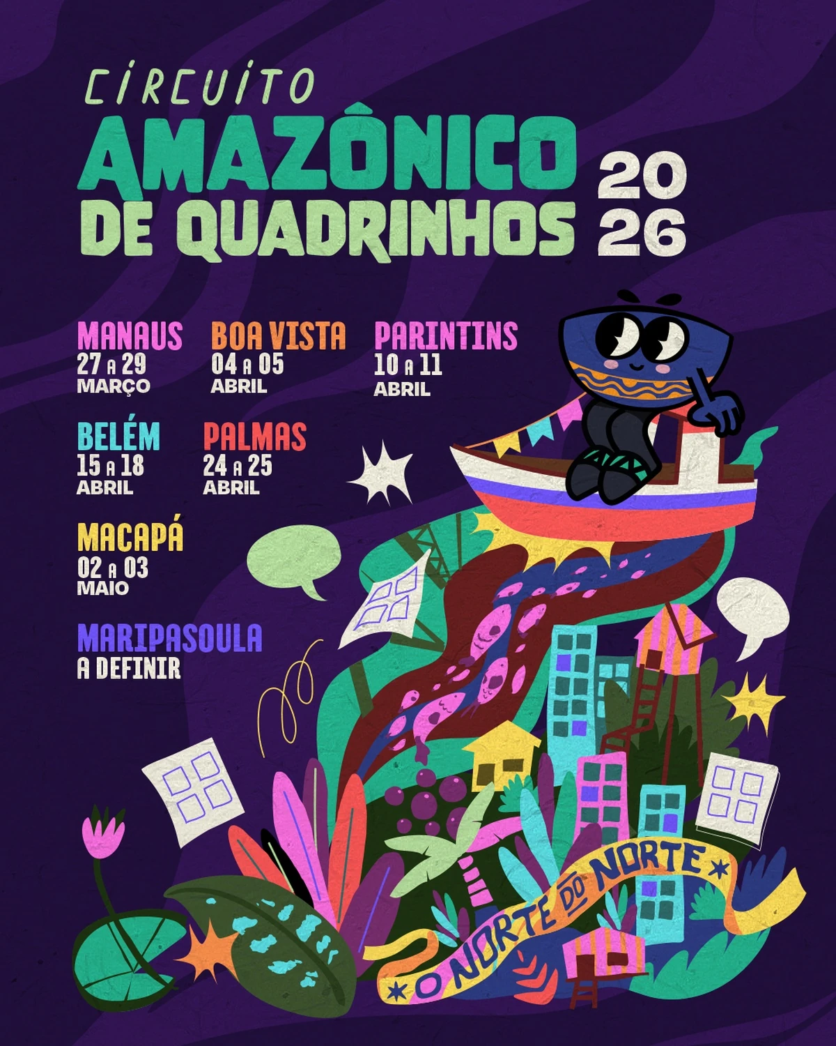 Circuito Amazônico de Quadrinhos percorre 7 cidades em 2026