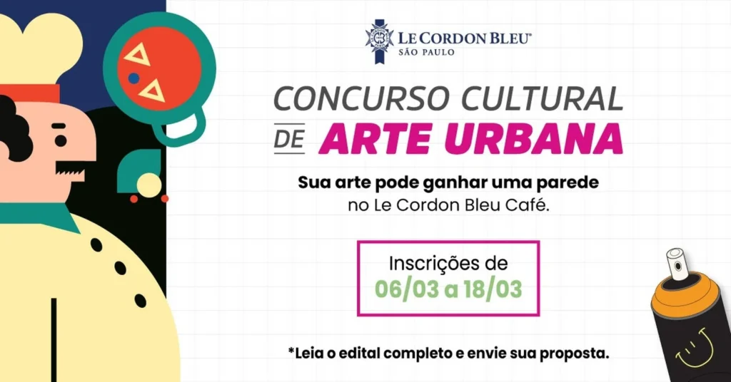 Le Cordon Bleu Café abre concurso de grafite com prêmio gastronômico