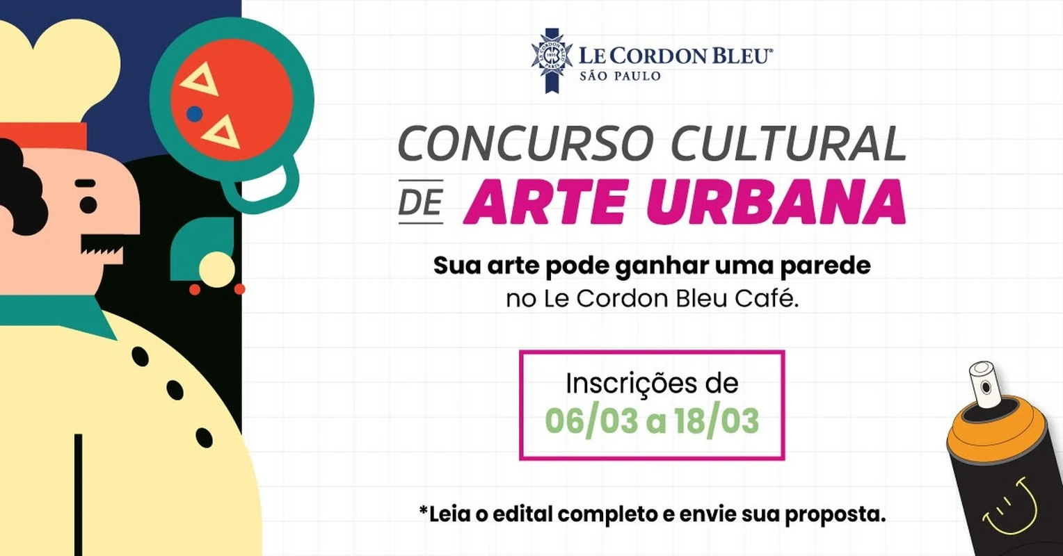 Le Cordon Bleu Café abre concurso de grafite com prêmio gastronômico