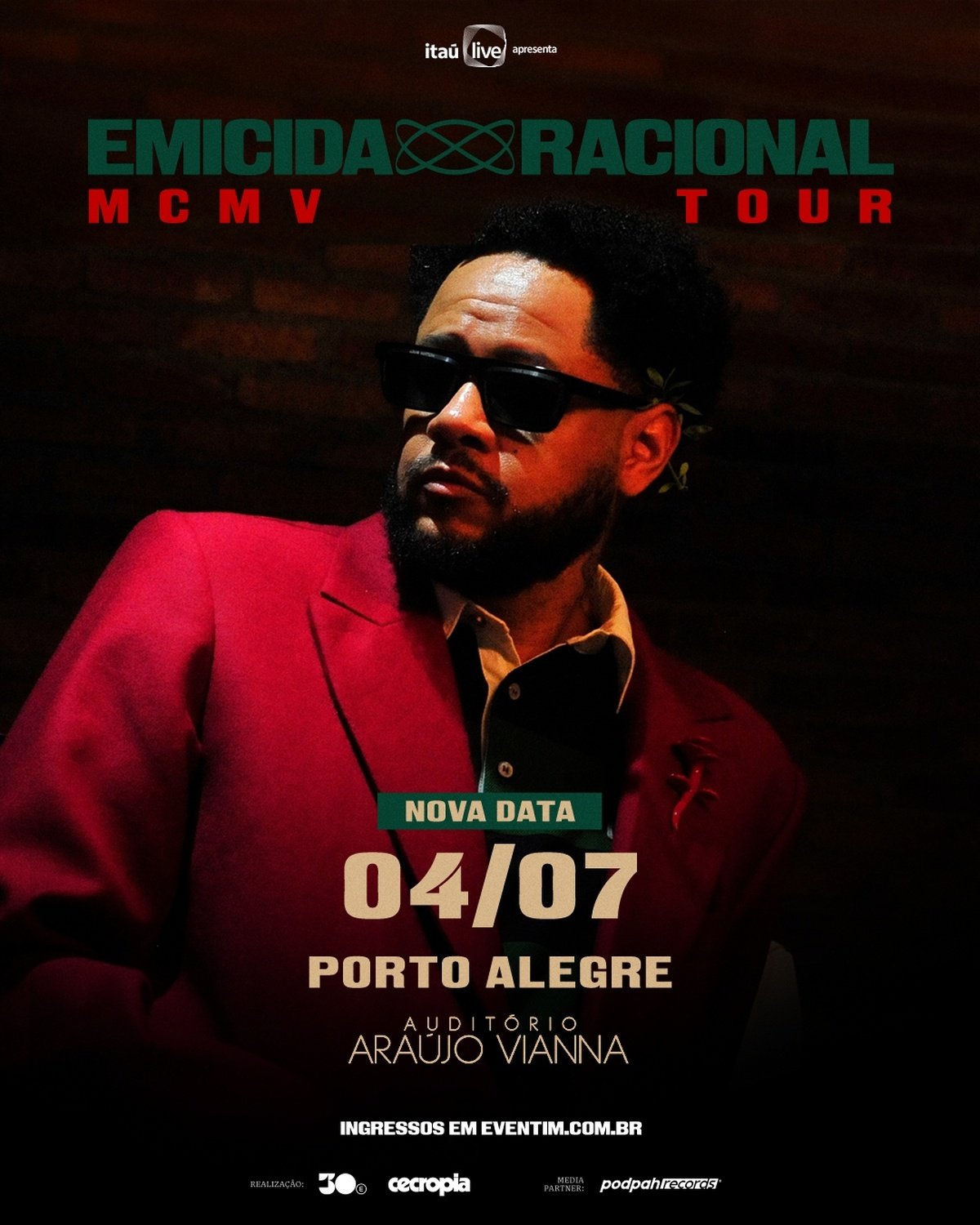 Emicida takes MCMV Tour to Porto Alegre in July - Photo: Divulgação