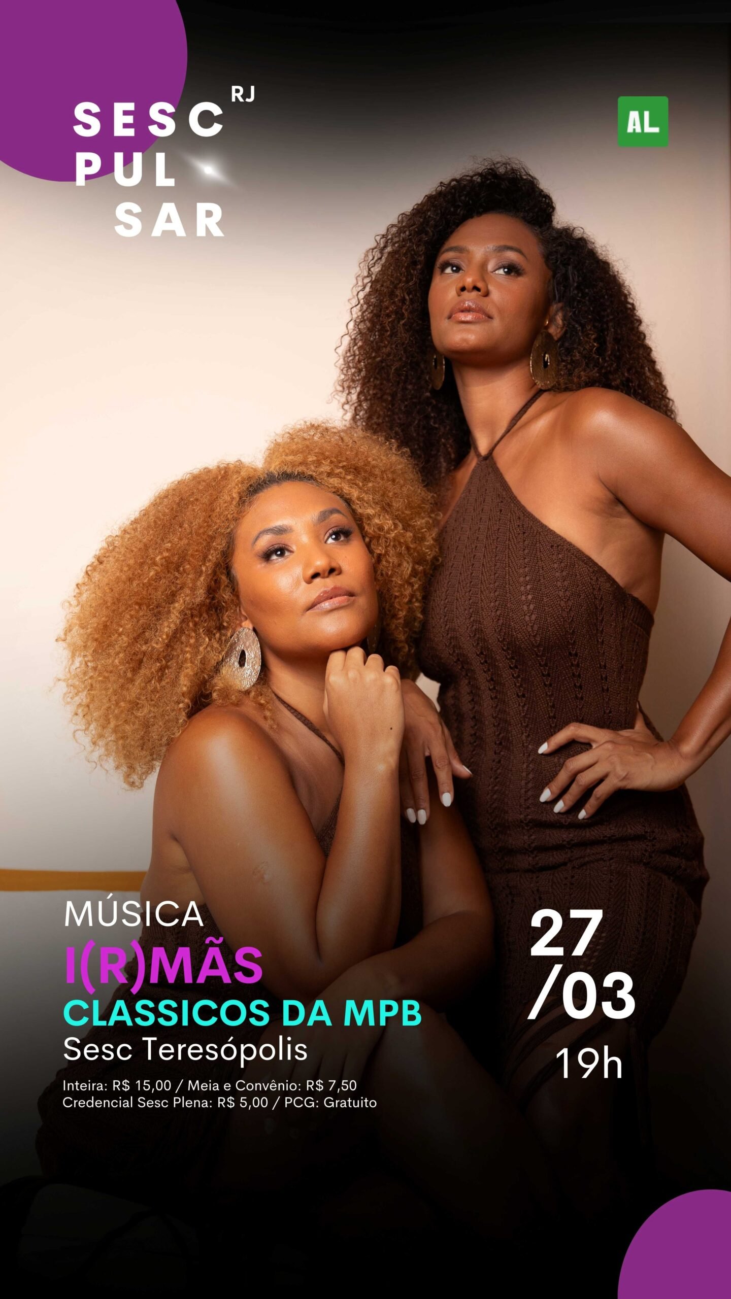 Jéssica Ellen e Enjoyce celebram MPB no Sesc Teresópolis 1 Jéssica Ellen e Enjoyce celebram MPB no Sesc Teresópolis - Foto: Divulgação